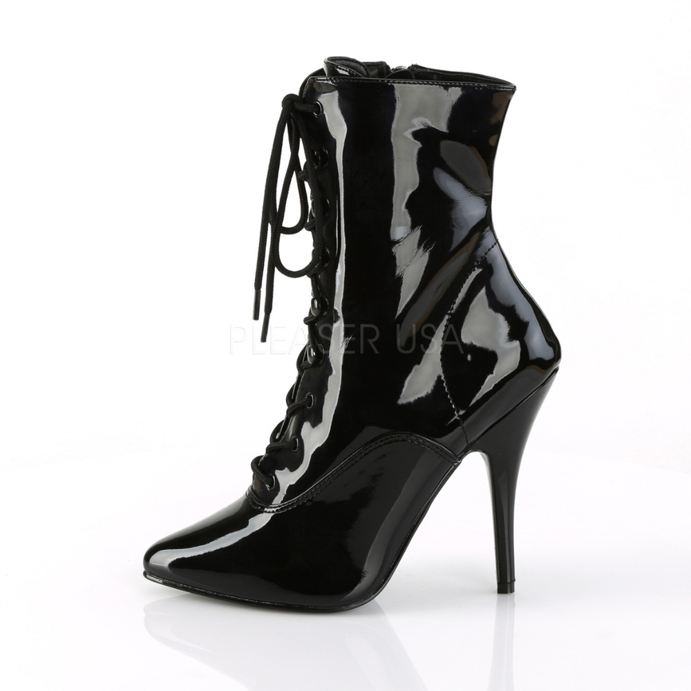 Patent Pointed Toe High Heel Ankle Boots